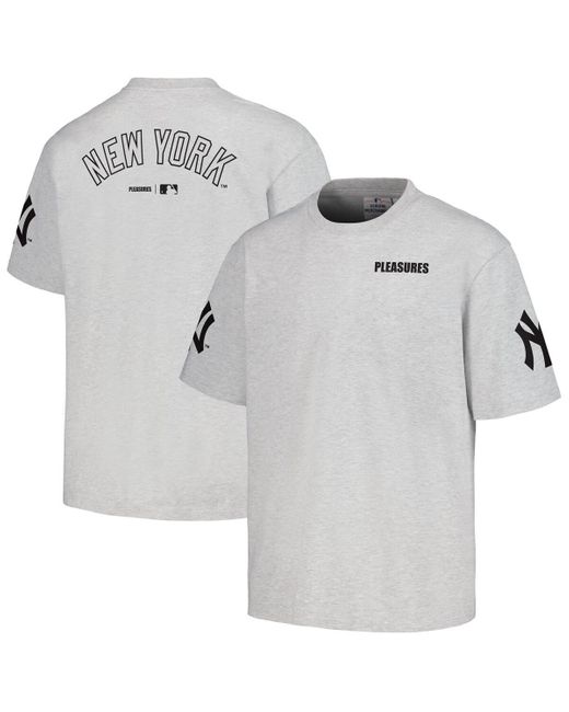 Pleasures Gray New York Yankees Team T-shirt for men
