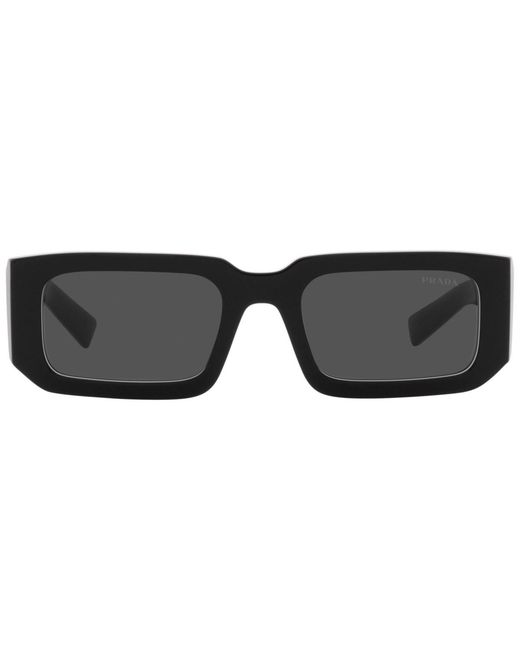 Prada Black Symbole Rectangular Sunglasses