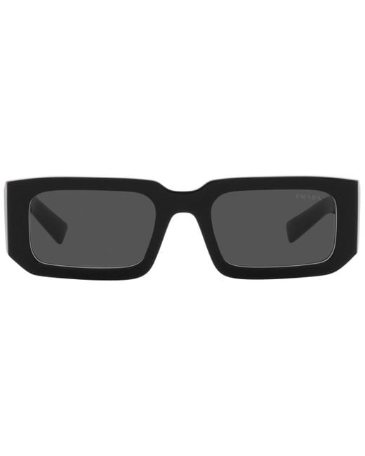 Prada Black Symbole Rectangular Sunglasses