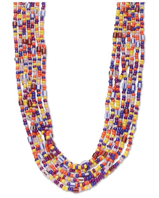 Style & Co. Gold-tone Color Seed Bead Layered Collar Necklace