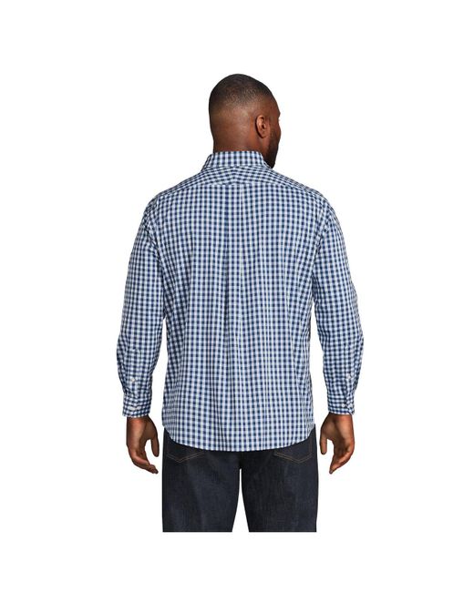 Lands' End Big Traditional Fit Comfort-first Dress Shirt With Coolmax in  Blue for Men | Lyst