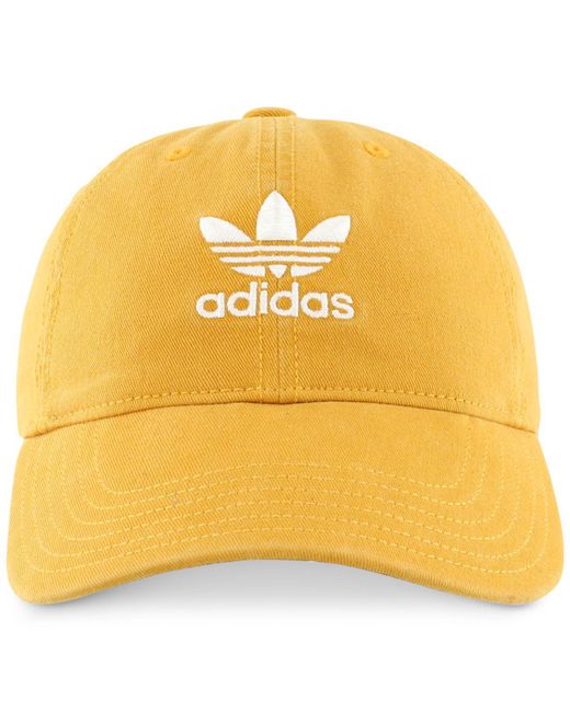 Adidas Yellow Originals Cotton Relaxed Cap for men