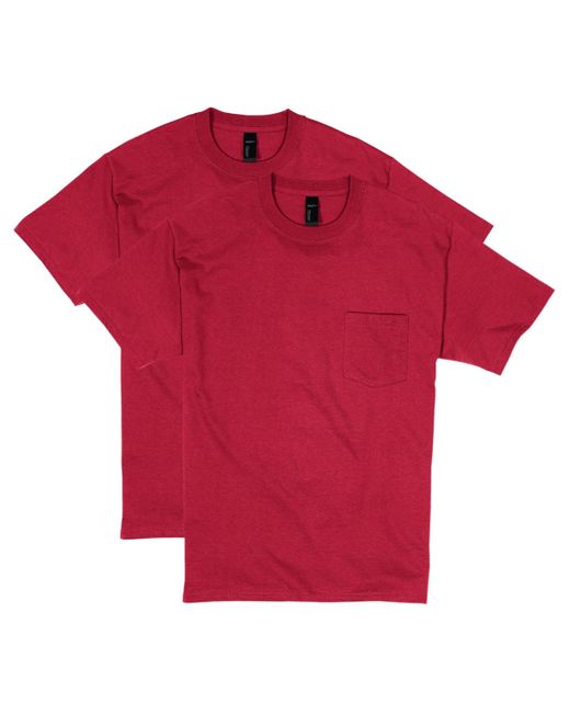 Hanes Red Beefy-t Pocket T-shirt