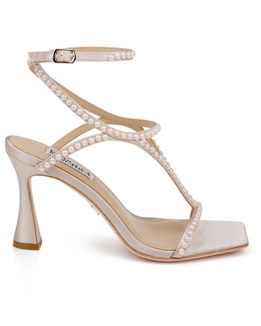 Badgley Mischka White Gianni Square Toe Evening Sandals