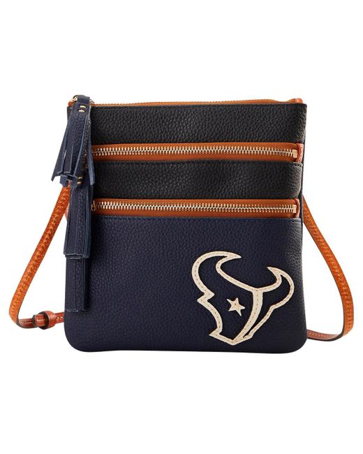 Dooney & Bourke Blue Houston Texans Infield Triple Zip Crossbody Purse