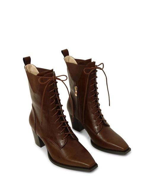 Belle & Bloom Brown Jumping Ship Laced Boot