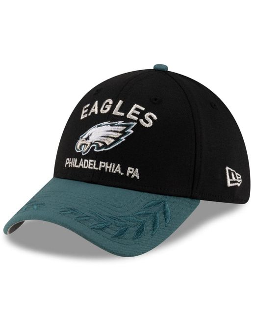 KTZ Black/green Philadelphia Eagles 2025 Nfl Draft 39thirty Flex Hat for men