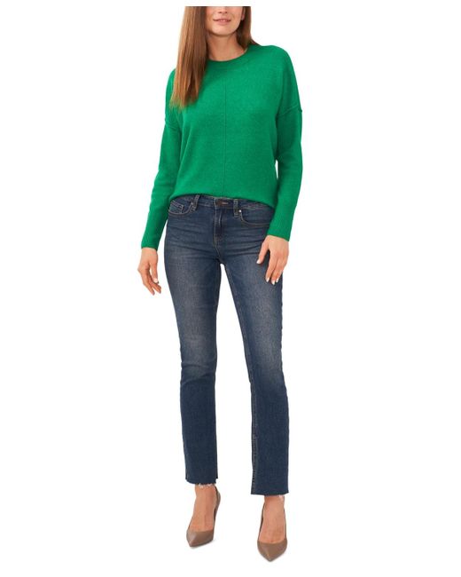 Vince Camuto Green Cozy Long Sleeve Extend Shoulder Sweater