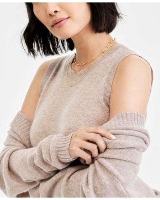 Charter Club Blue Cashmere Sleeveless Crewneck Sweater Cashmere Cocoon Cardigan Macys Exclusive