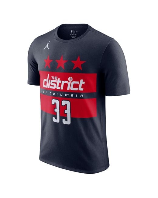 Nike Blue Kyle Kuzma Washington Wizards Statement Edition Name Number T-shirt for men