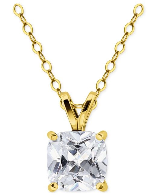 Giani Bernini Metallic Cubic Zirconia Cushion Solitaire Pendant Necklace