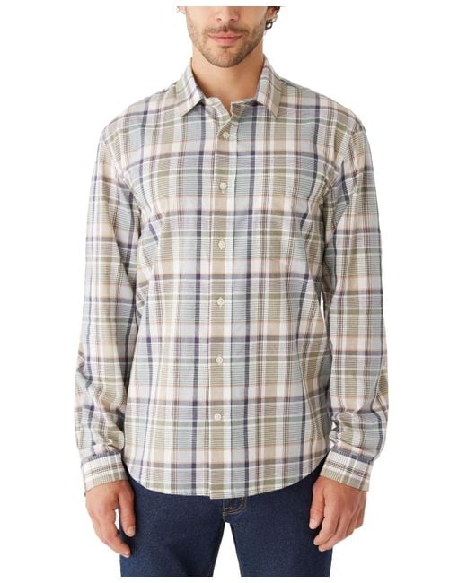 Frank And Oak Gray Relaxed-fit Multi-plaid Long-sleeve Button-up Shirt for men