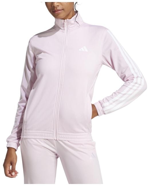 Adidas Pink Tricot 3-stripes Track Jacket