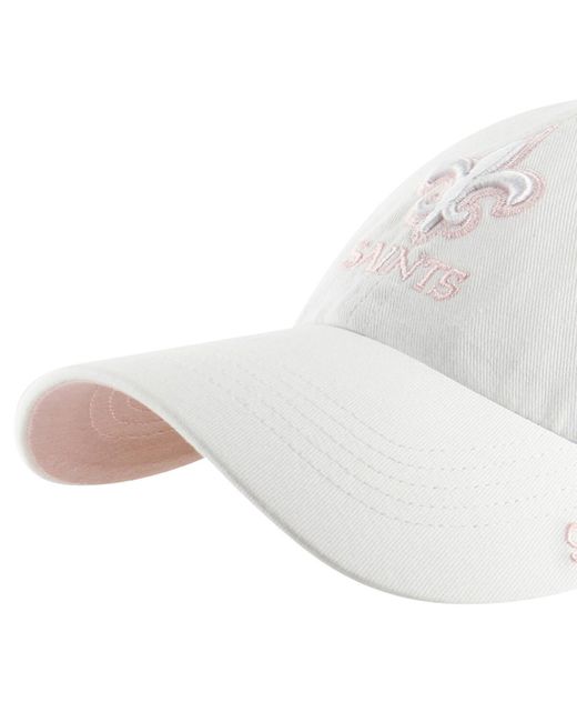 '47 White 47 New Orleans Saints Ballpark Cheer Clean Up Adjustable Hat