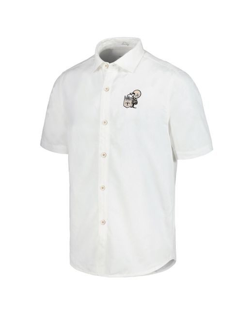 Tommy Bahama White Georgia Bulldogs Coconut Point Palm Vista Islandzone Camp Button-up Shirt for men