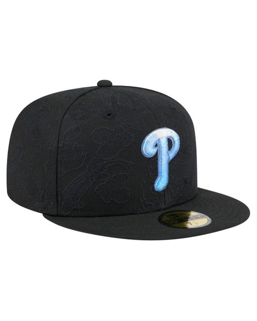 KTZ Black Philadelphia Phillies Tonal Koi 59fifty Fitted Hat for men