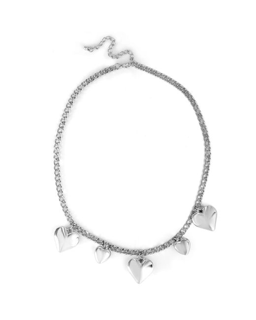 Jessica Simpson Metallic Five Heart Necklace