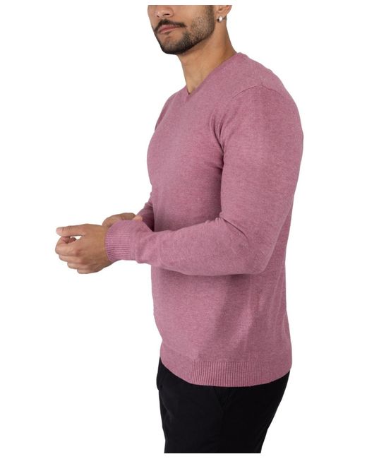 Xray Jeans Purple X-ray Basic V-neck Pullover Midweight Sweater for men