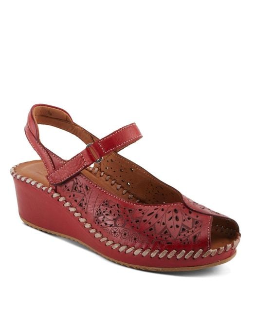 Spring Step Red Santonio Wedges