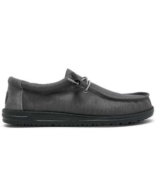 HeyDude Black Wally Stretch Canvas Slip-on Casual Moccasin Sneakers From Finish Line for men