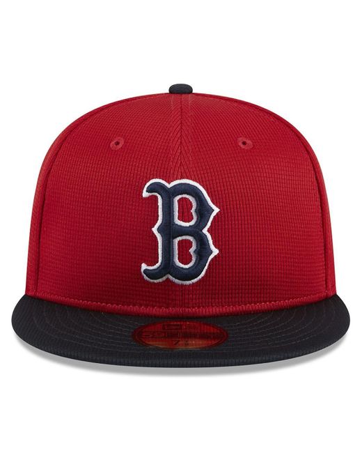 KTZ Red Boston Sox 2024 Batting Practice 59fifty Fitted Hat for men