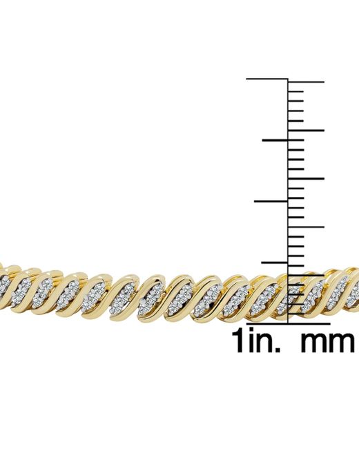Macy's Metallic Diamond Triple Row "s" Link Bracelet (1 Ct. T.w.