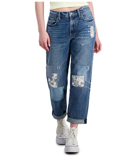 Lucky Brand Blue Patchwork Relaxed-fit Jeans
