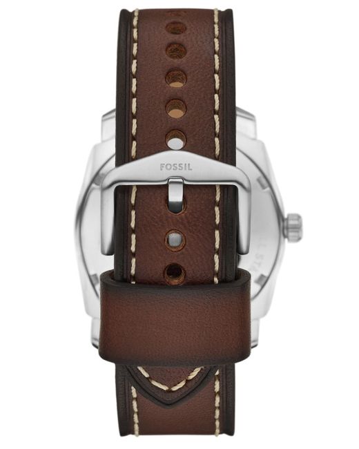 Fossil Machine Three-hand Date Leather Watch And Bracelet Set in Black ...