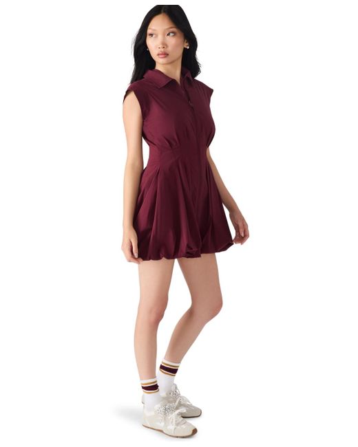 Steve Madden Red Dyanne Bubble-hem Mini Dress
