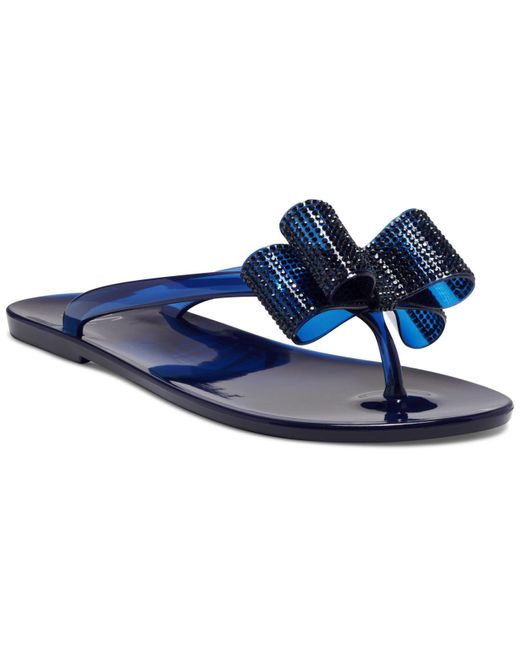 INC International Concepts Blue Madena Bow Jelly Sandals, Created For Macy's