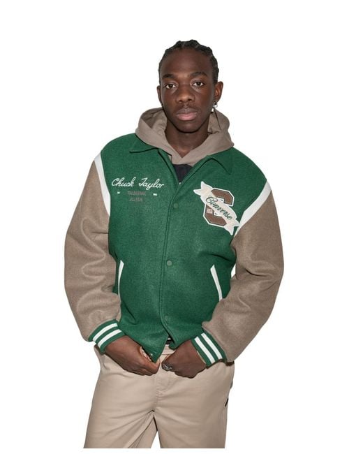 Converse Green Letterman Varsity Jacket for men