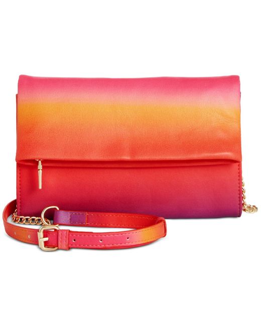 INC International Concepts Red Averry Tunnel Convertible Clutch Crossbody