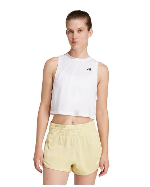 Adidas White Train Essentials Boxy Workout Tank