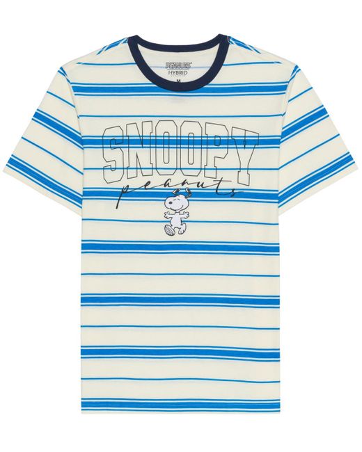 Hybrid Blue Snoopy Short Sleeve Stripe T-shirt for men
