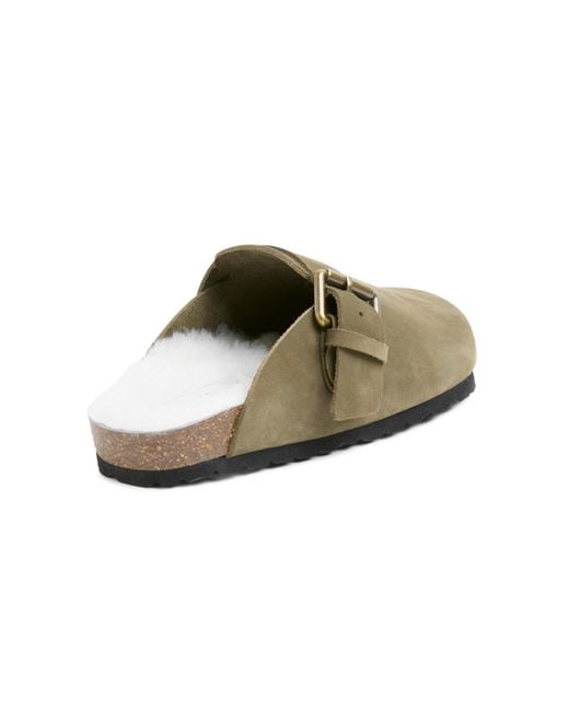 Celtic & Co. Green Sheep Lined Strap Detail Clog