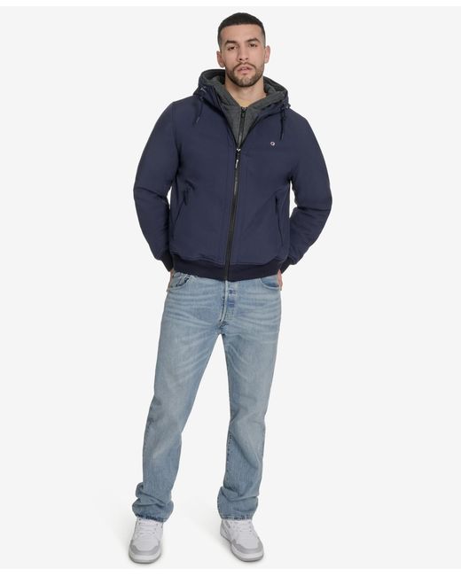 Champion Blue Softshell Bomber Jacket for men