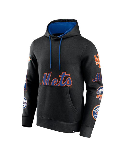 Fanatics Blue Branded Black New York Mets Wild Winner Pullover Hoodie for men