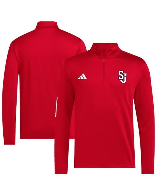 Adidas Red St. John's Storm Half-zip Pullover Golf Jacket for men