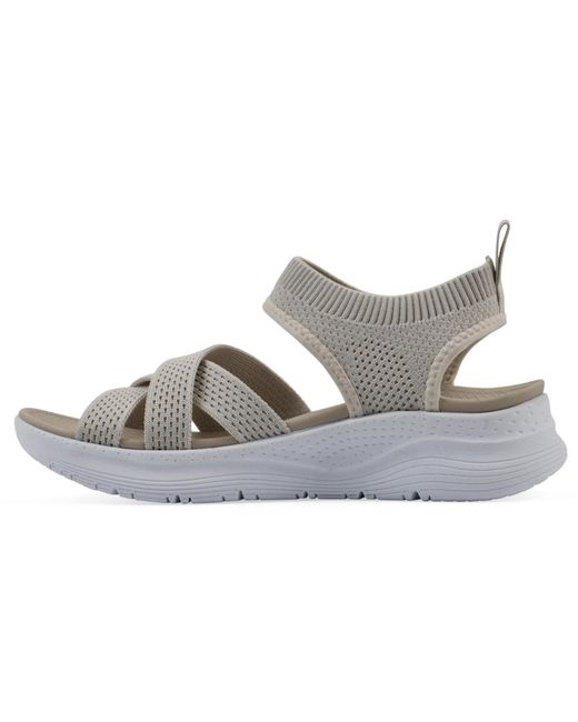 White Mountain Gray Charry Round Toe Flat Sandals