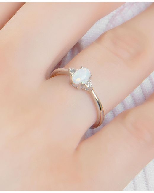 Macy's White Simulated Opal (4x6mm