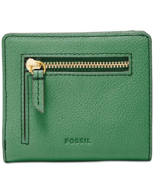 Fossil Emma Rfid Bifold Wallet in Green | Lyst