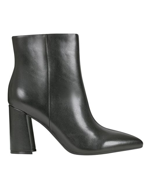 Marc Fisher Black Gaylen Block Heel Pointy Toe Dress Booties