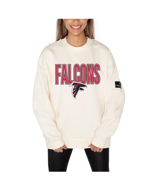 Gameday Couture White Atlanta Falcons Premium Fleece Oversized Drop Shoulder Pullover Sweatshirt