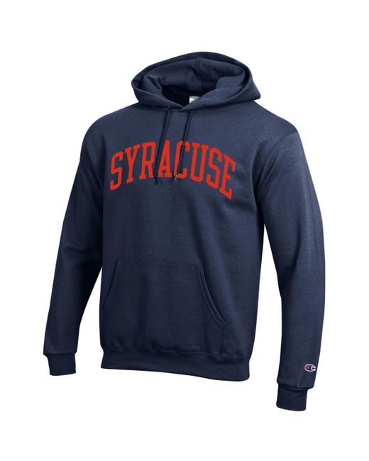 Champion Blue Syracuse Orange Basic Arch Fleece Pullover Hoodie Sweatshirt for men