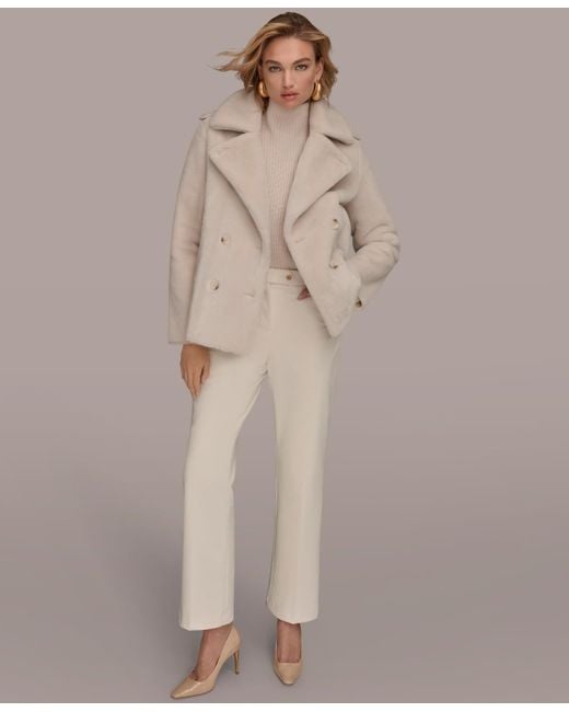 Donna Karan Natural Double-breasted Coat