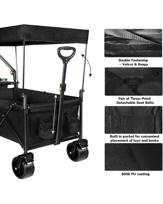 Mountaintop Black Collapsible Wagon