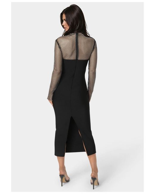 bebe black midi dress BCBGMaxazria Size 4P Vanessa Black Silk One-Shoulder Dress