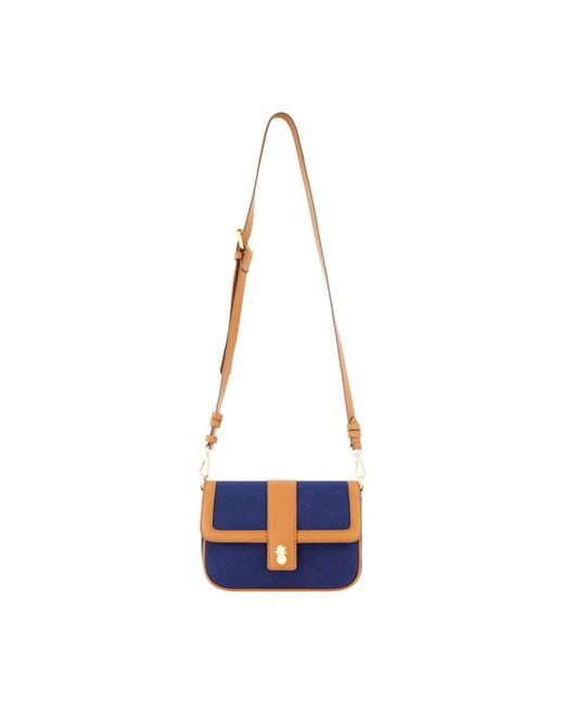Tommy Bahama Blue Solid Canvas Flap