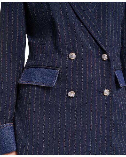 Karl Lagerfeld Blue Button-front Collared Jacket