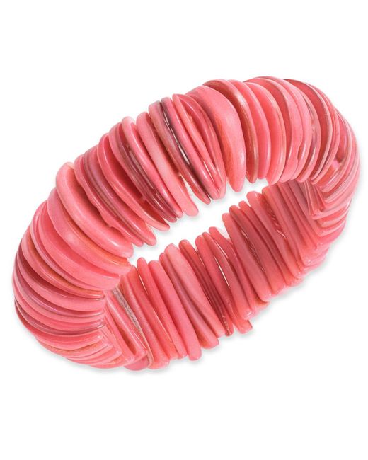 Style & Co. Pink Rivershell Statement Stretch Bracelet
